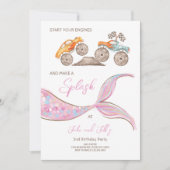 Bouwrace auto's Gezamenlijke thema uitnodiging (Voorkant)