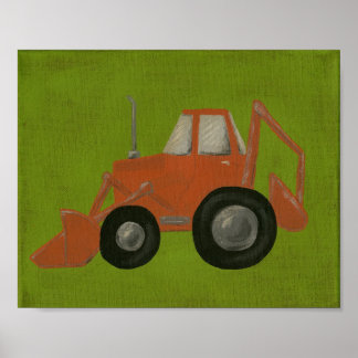 Bouwscooter kinderkamer kunst poster