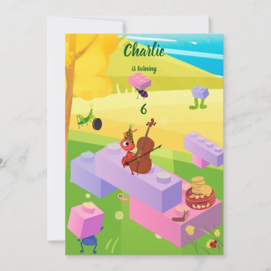Bouwsteen Ant Cookie verjaardag Kaart (Voorkant)
