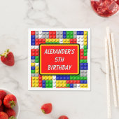 Bouwsteen Bricks Primary Boy's Verjaardag / Feest Servet (Insitu)