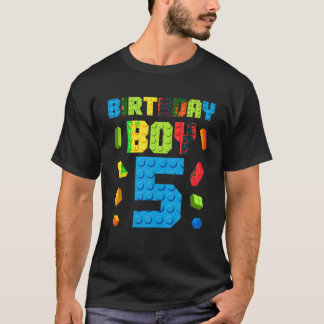 Bouwstenen 5e Verjaardag Jongen 5 Vijf Jaar Meeste T-shirt