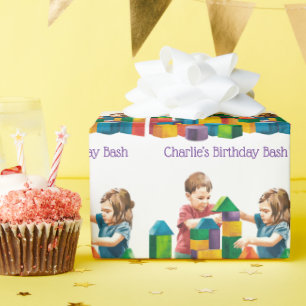 Bouwstenen bij de Birthday Bash Cadeaupapier