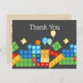 bouwstenen, blok, speelgoed steen dank je kaart (Voorkant / Achterkant)