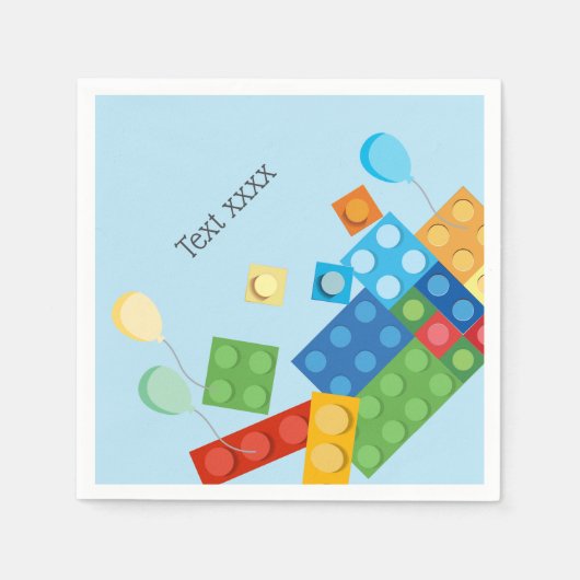 bouwstenen, blok, speelgoed steen servet (Voorkant)