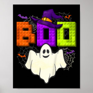 Bouwstenen Boo Halloween Ghost Witch Group Bo Poster