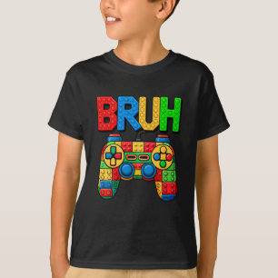 Bouwstenen Bruh Boys Kids Verjaardag Brick Build T-shirt