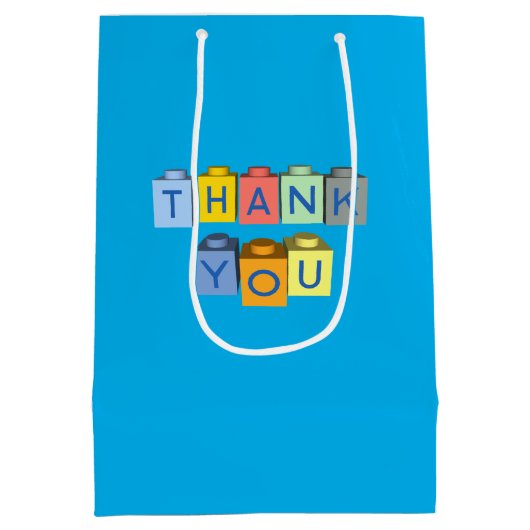 Bouwstenen Dank u bericht Medium Cadeauzakje (Achterkant)