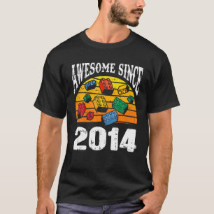 Bouwstenen Geweldige sinds 2014 8e verjaardag 8 T-shirt