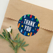 Bouwstenen Jongen Verjaardag Ronde Sticker