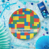 Bouwstenen Papieren Bordje (Feest)