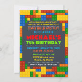 Bouwstenen uitnodiging voor verjaardagsfeestje (Voorkant)