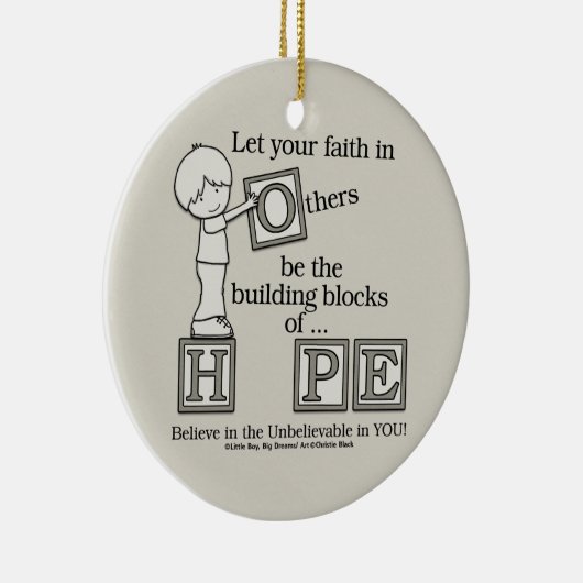 Bouwstenen van HOPE Keramisch Ornament (Rechts)