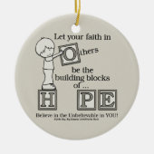 Bouwstenen van HOPE Keramisch Ornament (Voorkant)