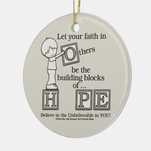 Bouwstenen van HOPE Keramisch Ornament (Links)