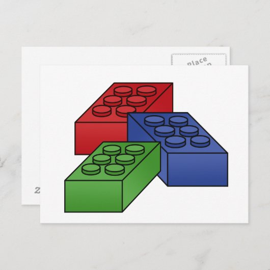 Bouwstenen - Vector illustratie Briefkaart (Voorkant / Achterkant)