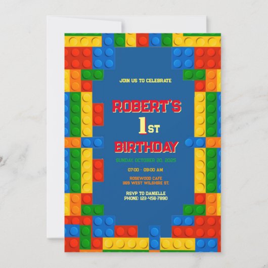 Bouwstenen Verjaardag, 1e bouw Kaart (Voorkant)