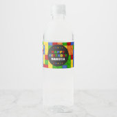 Bouwstenen Verjaardag Bricks Water Bottle Label Waterfles Etiket (Voorkant)