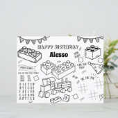 Bouwstenen Verjaardag Kleurplaat Party Favor (Staand voorkant)