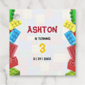 Bouwstenen Verjaardag Uitnodiging, jongens Verjaar Bedankjes Labels (Voorkant)