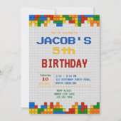 Bouwstenen Verjaardagsfeest Kaart (Voorkant)