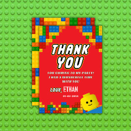 Bouwstenen Verjaardagsplezier Kleurrijke Kinderen Bedankkaart