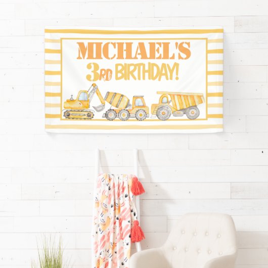 Bouwstortplaats Truck Party Achtergrond Spandoek (Insitu)