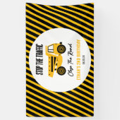 Bouwstortplaats Vrachtwagen Bulldozer Verjaardagsf Spandoek (Verticaal)