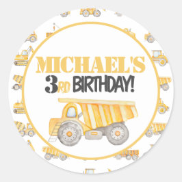 Bouwstortplaats Vrachtwagen Party Labels Stickers