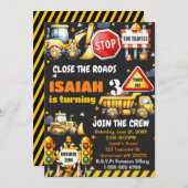 Bouwstortplaats vrachtwagen Verjaardagsfeestuitnod Kaart (Voorkant / Achterkant)