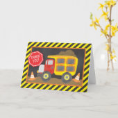 Bouwstortplaatsvrachtwagen Dank u kaart (Gele Bloem)