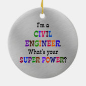 Bouwtechnisch Ingenieur Superkracht Keramisch Ornament (Achterkant)