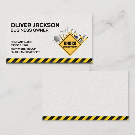 Bouwteken en hardware tools visitekaartje (Voorkant / Achterkant)