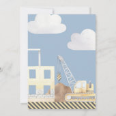 Bouwthema Boy Baby shower Kaart (Achterkant)