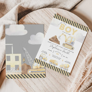 Bouwthema Boy Baby shower Kaart