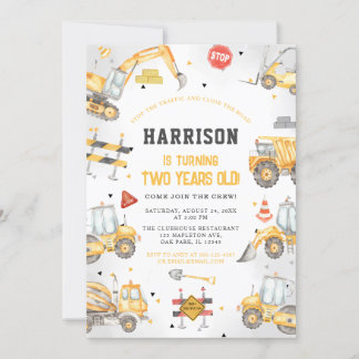 Bouwthema Dump Truck Party Birthday Kaart