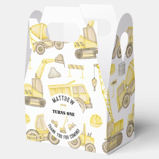 Bouwthema Eerste Verjaardag Dank u Bedankdoosjes (Geopend)