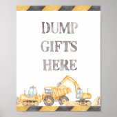 Bouwthema Gift Drop Off Station Sign Poster (Voorkant)