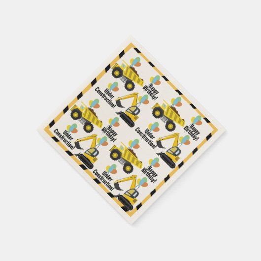 Bouwthema Verjaardag Papier Servetten (Hoek)