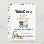 Bouwthema Verjaardagsfeestje Dank je kaart (Voorkant / Achterkant)