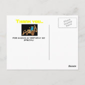 Bouwtractor, verjaardag Bedankt! Briefkaart (Achterkant)