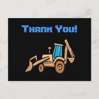 Bouwtractor, verjaardag Bedankt! Briefkaart