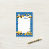 Bouwtrucks Gepersonaliseerde Mitzvah Post-it® Notes (Op bureau)