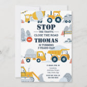 Bouwtrucks Peuter Verjaardag uitnodiging (Voorkant)