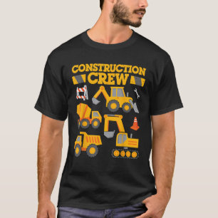 Bouwvakker Arbeider Graafmachine Peuter Jongens T-shirt