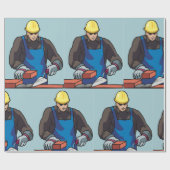 Bouwvakker Bricklayer Hard Pet Builder Cadeaupapier (Vlak)