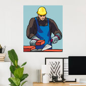 Bouwvakker Bricklayer Hard Pet Builder Poster
