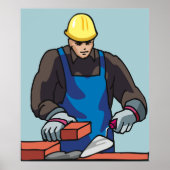 Bouwvakker Bricklayer Hard Pet Builder Poster (Voorkant)
