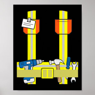 Bouwvakker Cool Cosplay Halloween kostuum Poster