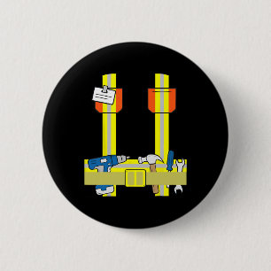 Bouwvakker Cool Cosplay Halloween kostuum Ronde Button 5,7 Cm