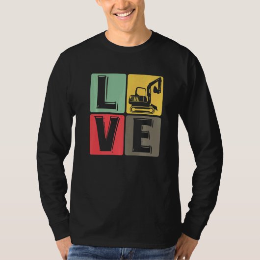 Bouwvakker Graafmachine Driver Graafmachine T-shirt (Voorkant)